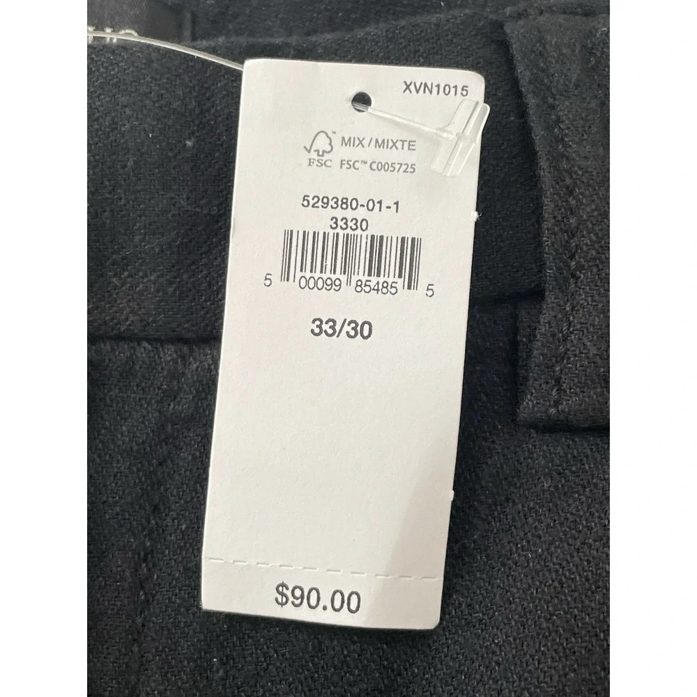 NEW Banana Republic Athletic-Fit Linen-Blend Trouser Pants 33x30 Black $90